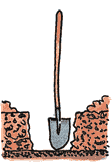 Illustration of a bare root tree being planted according to the second step.